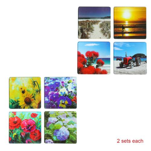 Tempered Glass Coasters Set of 16