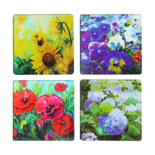 NZ Floral Painting Coasters Set - Set of 4