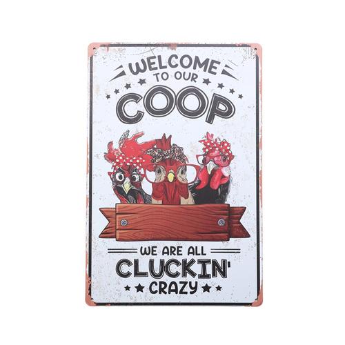 Art Tin Clucking Crazy