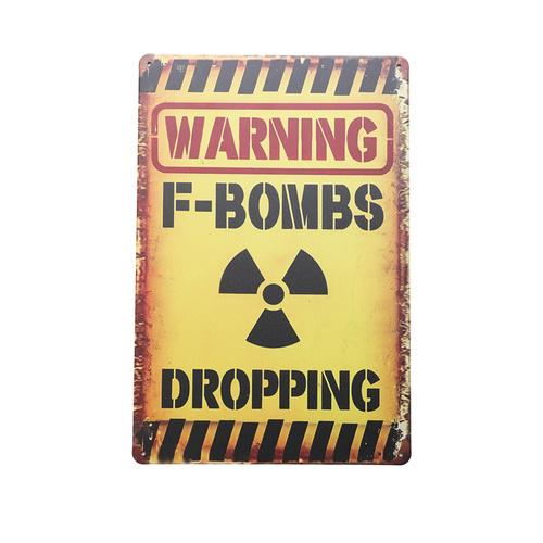 Art Tin Warning F-Bombs
