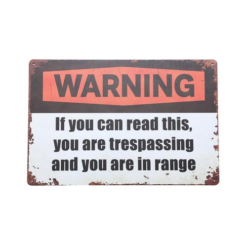 Art Tin Trespassing In Range