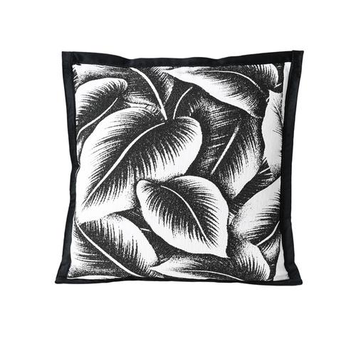 Cushion Cover - Tropical Leaves Black