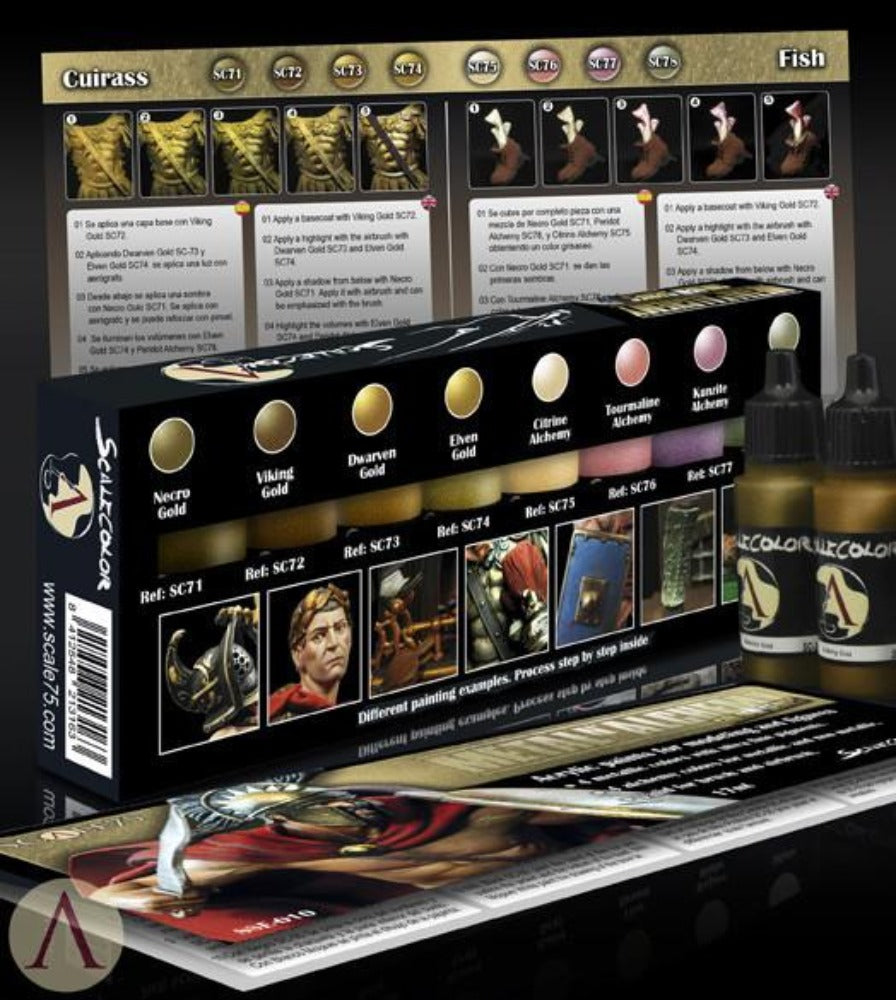 Scale 75 - Scalecolor - Metal n' Alchemy - Golden Paint Set