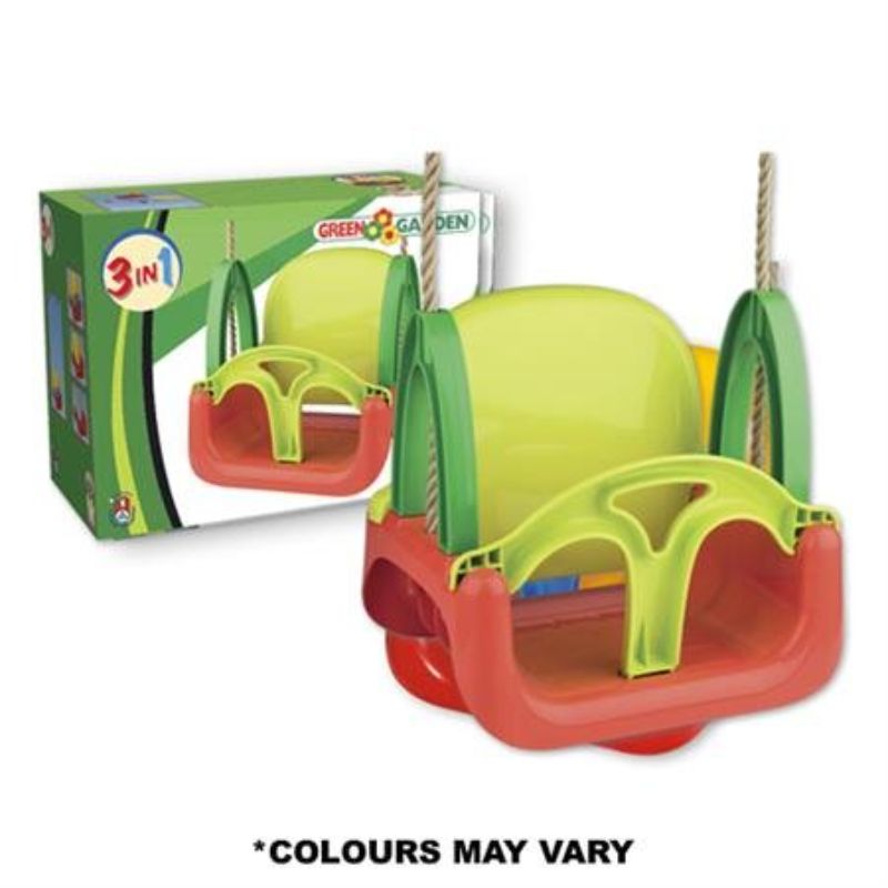 3 In 1 Swing with Ropes - Green Garden
