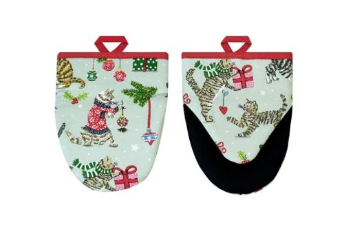 Ulster Weavers Christmas Cats Cotton Microwave Mitts Pair
