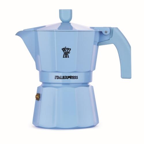 Pezzetti Italexpress 3 Cup Aluminium Coffee Maker Pastel Light Blue