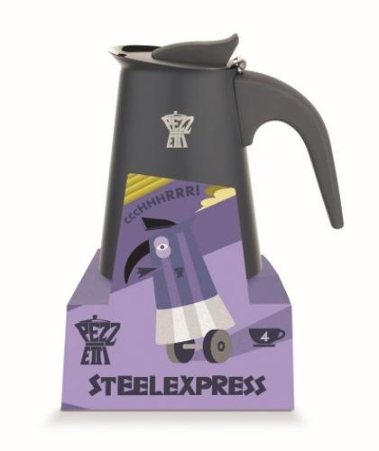 Pezzetti Steelexpress 4 Cup Stainless Steel Coffee Maker Shooting Ash