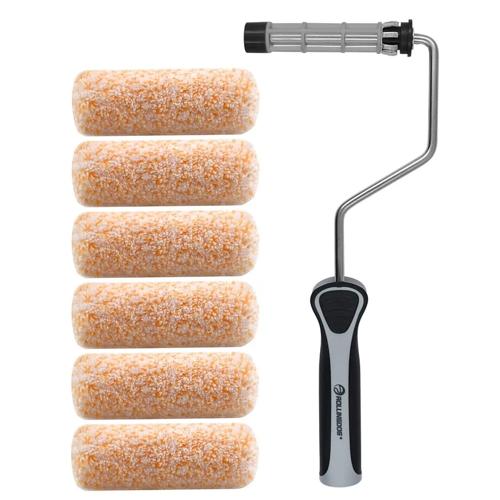 Rolling Dog Mini Paint Roller Sleeves 12mm & Roller 7pce 100mm