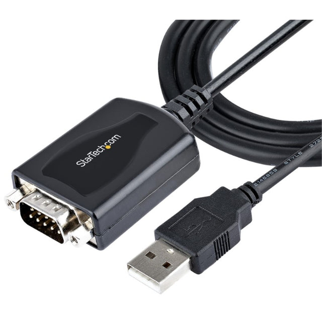 StarTech 3ft USB to Serial Cable, DB9 Male to USB Type A adapter for high-speed data transfer, compatible with major OS.