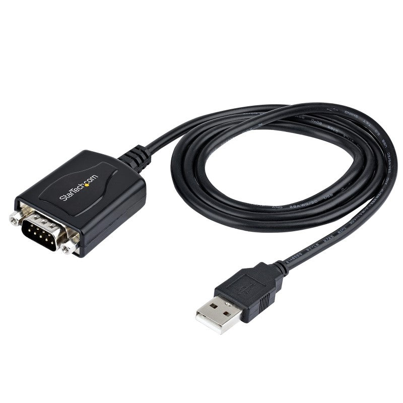 StarTech 3ft USB to Serial Adapter with DB9 male connector for high-speed connections to legacy devices and peripherals.