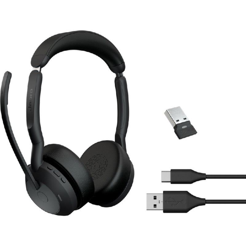 Jabra EVOLVE2 55 UC Stereo Wireless Headset - Noise Canceling, USB-A & Bluetooth Connectivity