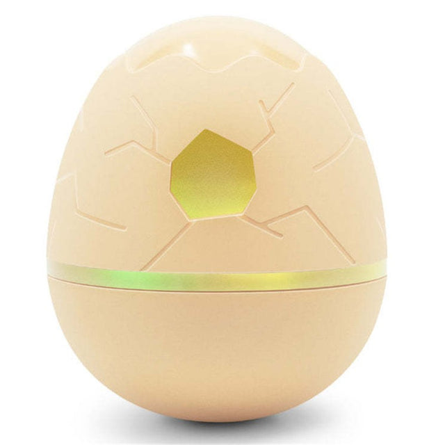 Interactive dog toy CHEERBLE WICKED EGG in Apricot, featuring automatic treat dispensing and adjustable difficulty levels.
