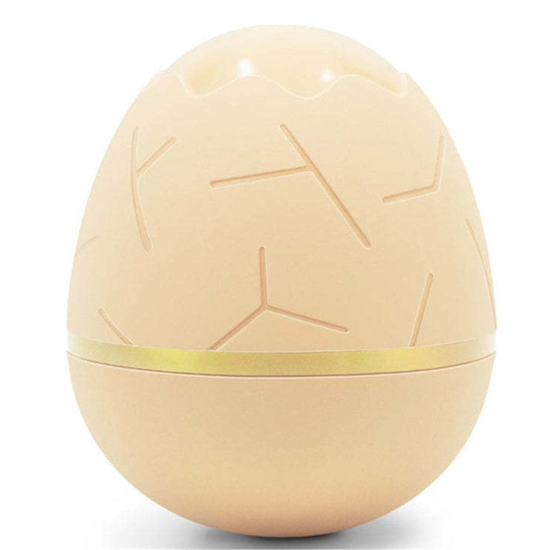 Interactive dog toy in apricot, dispensing treats with engaging lights, sounds, and adjustable difficulty levels.