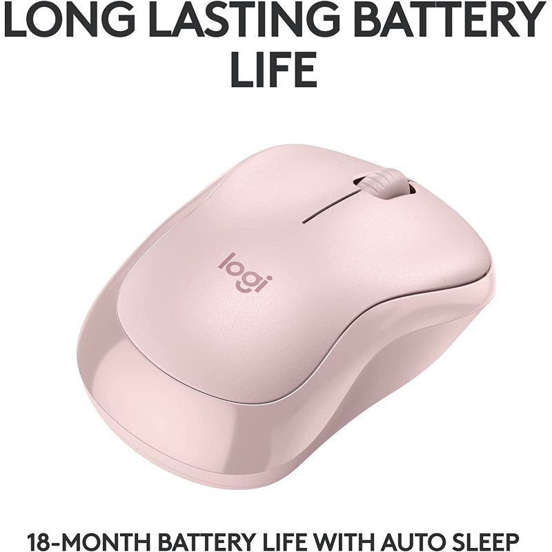 Logitech M240 Silent Bluetooth Mouse - Wireless Optical Precision - Ergonomic Rose Design