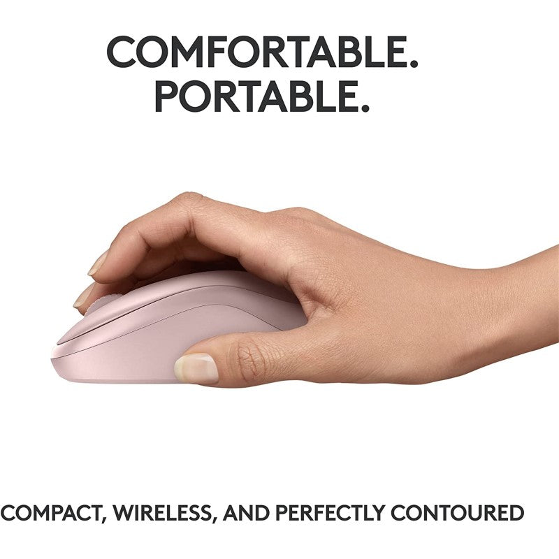 Logitech M240 Silent Bluetooth Mouse - Wireless Optical Precision - Ergonomic Rose Design