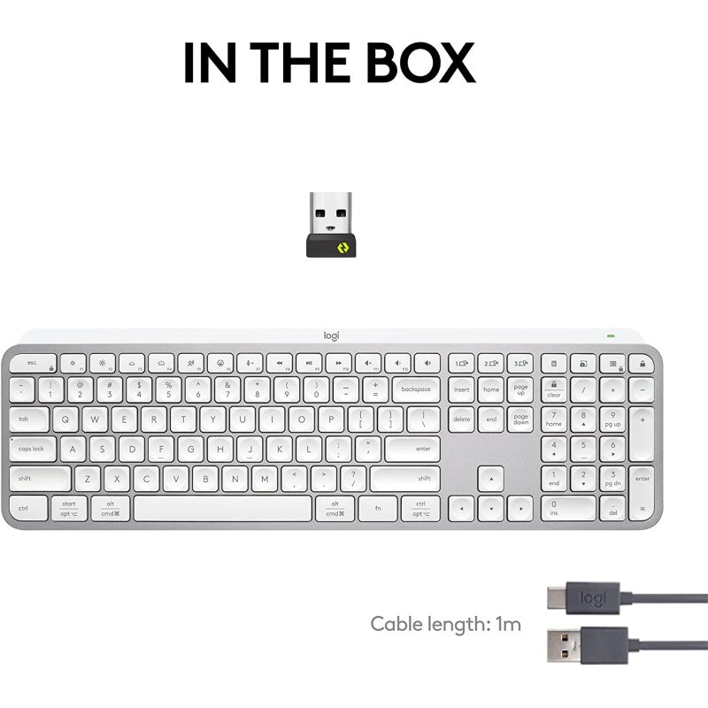 Logitech MX Keys S Advanced Wireless Master Keyboard - Pale Gray, Bluetooth, Multi-Device
