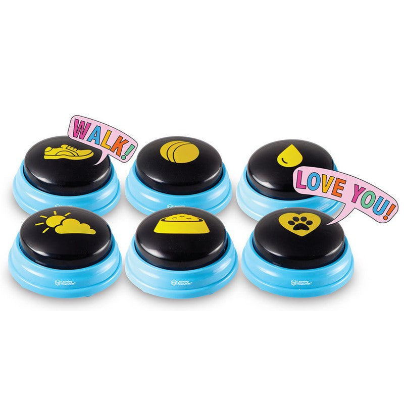 Talking Pet Essential Words Button Set - Teach Your Dog to Communicate | Hunger for Words (6pcs)