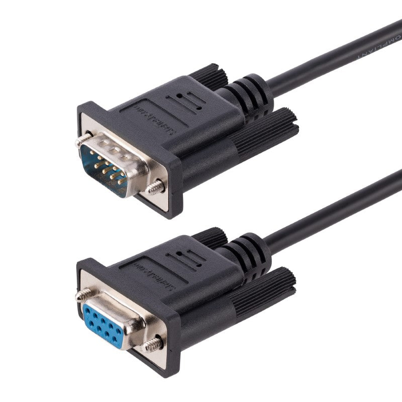 StarTech 3m RS232 Serial Null Modem Cable - Crossover DB9 M/F Connector for Data Transfer