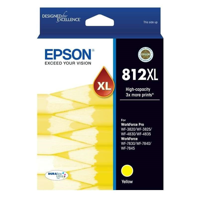 Epson DURABrite Ultra 812XL Yellow Ink Cartridge - High Yield for WorkForce Pro Printers