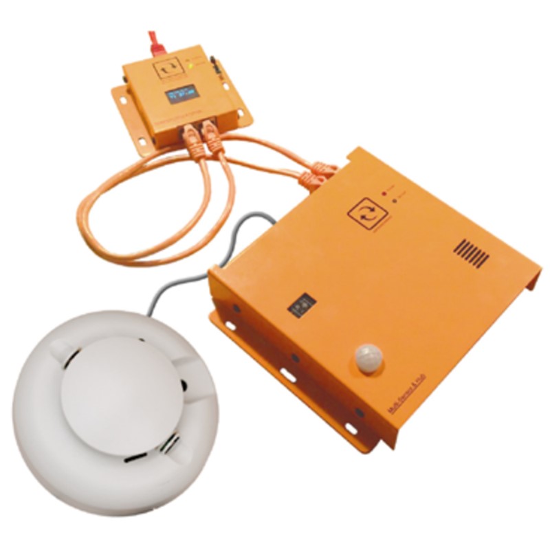 ServersCheck Multi-Sensor Hub for environmental monitoring in server rooms, featuring multiple sensor types and easy installation.