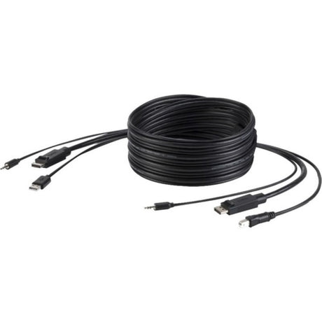 Belkin 6FT DisplayPort USB Audio KVM cable for seamless audio, video, and data connectivity in workspace setups.