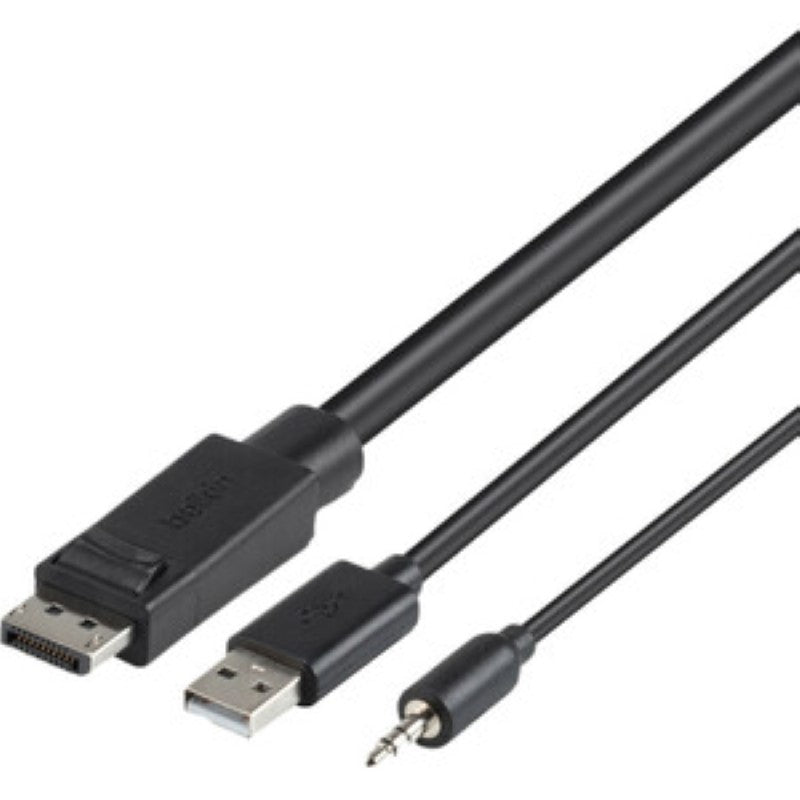 Belkin 6FT DisplayPort USB Audio KVM Combo Cable for seamless high-performance audio, video, and USB connections.