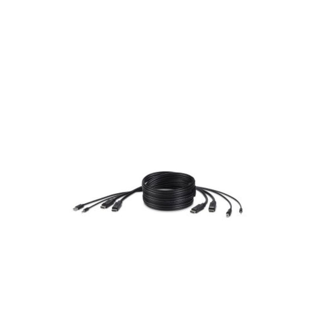 Belkin 6' Dual Head DP to DP KVM Combo Cable for connecting keyboard, mouse, and display to KVM switches.