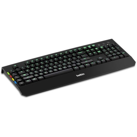 Belkin Secure KVM Remote Control with backlit keyboard for easy channel selection and secure workspace management.