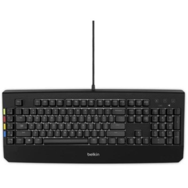 Belkin Secure KVM Remote Control with backlit keyboard, featuring 2-4-8 USB ports for secure workspace management.