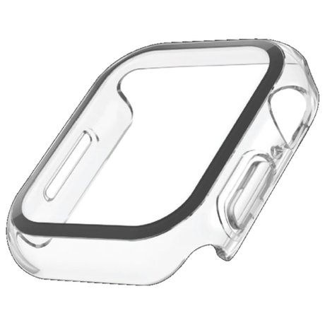 Belkin Clear Apple Watch Bumper Case for 40/41MM, offering scratch and bump resistance with a sleek, transparent design.