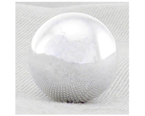 Elegant rhodium-plated 16mm ball bell pendant designed to summon protection and good luck with gentle chimes.