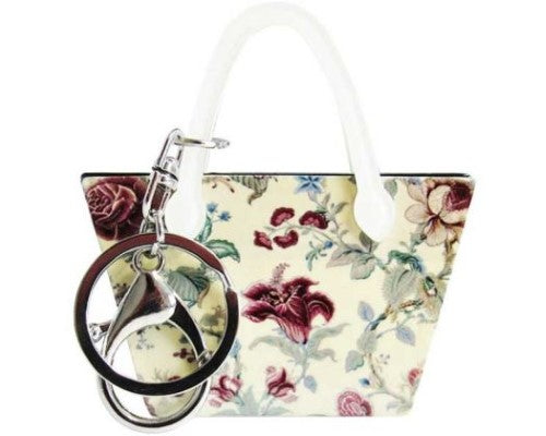 Acrylic handbag key ring in Vintage Rose, measuring 7.5cm W x 8.0cm H, combining style and functionality for daily use.