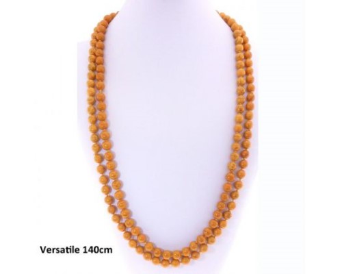 Long mustard stones necklace featuring unique elongated stones for a pop of color, ideal for casual or formal wear.