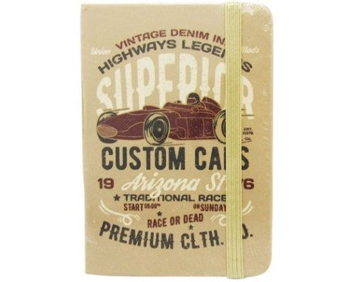 Large classic notebook with lined paper and elastic closure, perfect for capturing thoughts in your man cave.