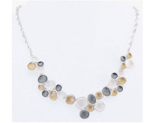 Elegant Matt & Shiny Silver Necklace, 46cm long, perfect for any occasion with a durable, tarnish-resistant finish.