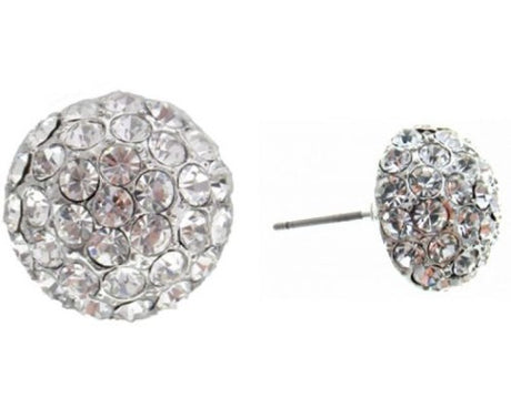 Exquisite diamante dome earrings with sparkling stones, perfect for adding glamour to any outfit.