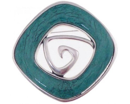 Antique silver brooch in ant shape with vibrant green accents, 6cm diameter, perfect for casual and formal outfits.