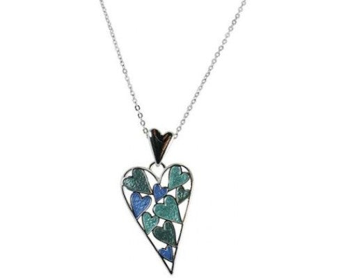 Delicate interlocking hearts necklace, 44 cm chain, symbolizing love and elegance, perfect for any occasion.