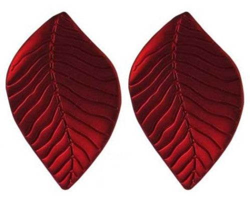 Elegant Jax Leaves Red earrings with a unique leaf design, vibrant red hue, perfect for any occasion.