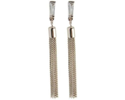 Elegant Jax Coffee Gold Tassels Earrings with flowing gold tassels, perfect for any occasion and enhancing your accessory collection.