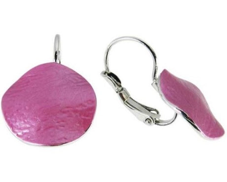 Vibrant Jax Fuchsia Drops Earrings with French hook, perfect for elevating casual and formal outfits.