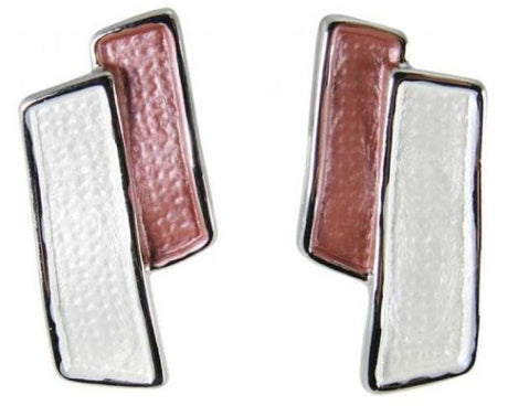 Jax Pink & White Terraces Earrings featuring a terrace-inspired design, perfect for any occasion, lightweight and stylish.