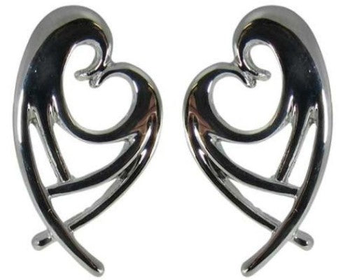 Rhodium-plated Jax Angel Wings Earrings with intricate details, symbolizing freedom and elegance, perfect for any occasion.