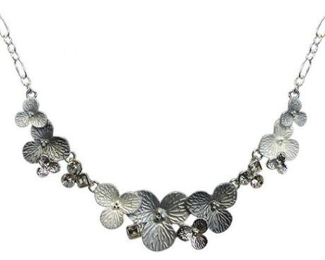 Silver Jax Flower Chain Necklace featuring a delicate flower design, adjustable length, and lightweight elegance.
