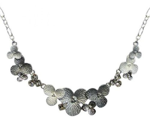 Silver Jax Flower Chain Necklace featuring a delicate flower design, adjustable length, and lightweight elegance.