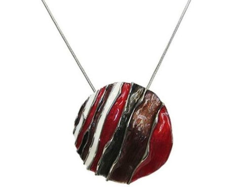 Jax Australian Sunset Necklace featuring a 5.5 cm pendant, vibrant colors, and adjustable chain for versatile styling.