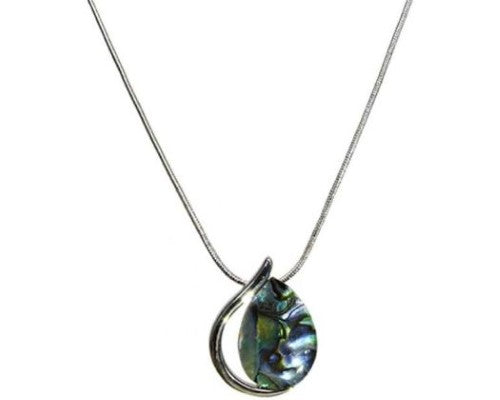 Elegant Jax Pacific Teardrop Necklace featuring a 3 cm pendant on a 46 cm chain with a 7 cm extension, perfect for layering.