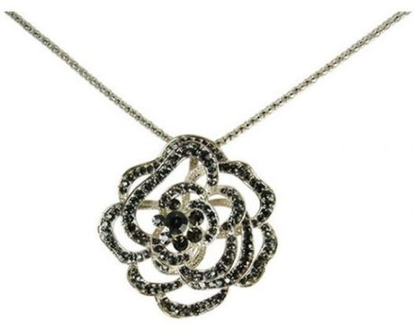 Elegant Jax Diamante Flower Necklace with sparkling pendant, 72 cm chain, perfect for adding glamour to any outfit.