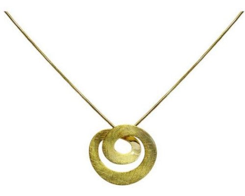Elegant Jax Matt Gold Circles Necklace featuring a 3.5 cm pendant and 46 cm chain, perfect for any occasion.