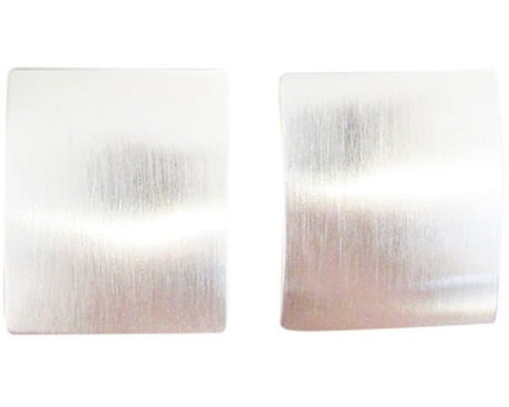 Jax Rhodium Squares Pierced Earrings, geometric design, elegant shine, 2.2 cm, perfect for any occasion.